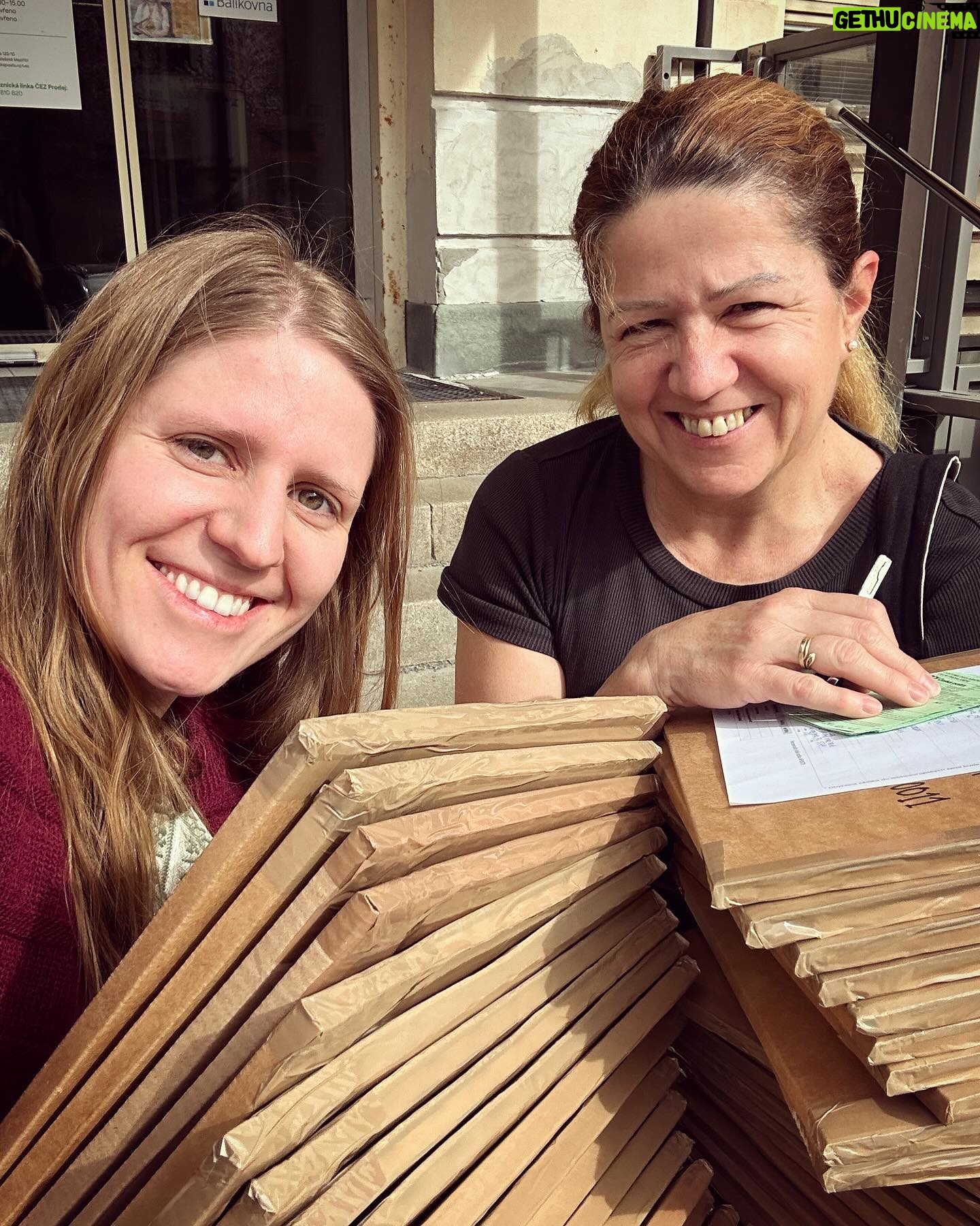 Markéta Irglová - 536 Likes - Post office trip with @janairglova to send vinyls 💌 the town looks beautiful in its Easter attire 🩷❤️🧡💛💚🩵