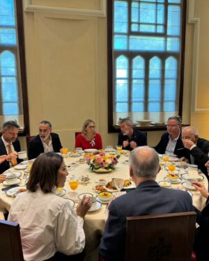 Maroun Chedid Instagram - A morning of indulgence and elegance at an exclusive breakfast gathering at Résidence des Pins hosted by the French Ambassador and his wife.
It was great to meet all the Lebanese & French entrepreneurs and chefs participating @horecashow Lebanon 2024.
