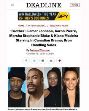Marsha Stephanie Blake Instagram - Sneak peek at Ruth: the matriarch in Brother, which I am immensely proud to announce will have its world premiere opening weekend at TIFF in the fall!

Written and directed by my Jamaican brother Clement Virgo, based on the  brilliant novel by Scarborough-born David Chariandy,  Brother tells a tale of Black brotherhood and motherhood in all its beauty, heartbreak and complexity. Starring Lamar Johnson and Aaron Pierre as my sons, who definitely made this one of my most treasured work experiences to date.
