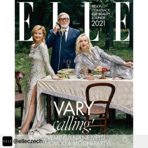 Martha Issová Instagram - And now for something completely different!  Tak takhle já normálně vypadám! Viď, @ivanatoky ? Karlovy Vary! Těšíme se na vás! Díky @elleczech  že vyvezla naši chráněnou dílnu pekně do přírody. Bylo to celé o Slavnosti a hostech.  @kviff @matustoth_photographer @valentinanizka #jiribartoska @jitka_schneiderova @janaplodkova @neuzilvaclav @petranesvacilova @elizaveta__maximova @iamhanavagnerova @stanislavmajer #oslavnostiahostech