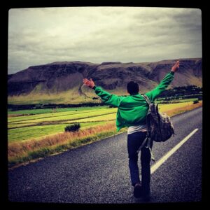 Martin Starr Instagram - On Iceland's busiest highway, I walk alone...