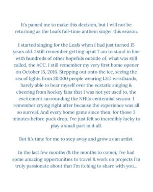 Martina Ortiz Luis Instagram - 💙. @mapleleafs #LeafsNation #LeafsForever