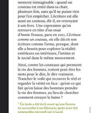 Martine Delvaux Instagram - #feminicides