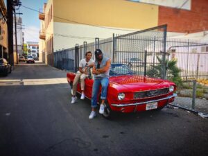 Marwan Berreni Instagram - ~ New project ~ 
With my Bro : @romainemon 🌵Frenchy California 🌵
•
•
#onset #ilovemyjob #mustang @ford #mustang #tournage #california #usa #losangeles #hollywood #frenchguys #ontheroadagain @tom_benedet @juniorpaga @judeandammakeup