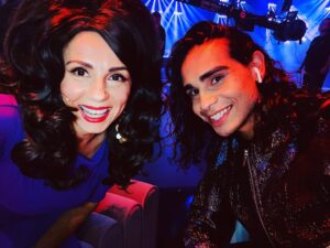 Mary Coustas Instagram - How cute are we?? Melbourne Good Friday Appeal Telethon 🙌🏽👊🏻💜🤩#lookalikespunks @isaiahfirebrace