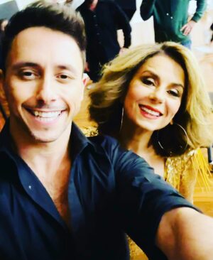 Mary Coustas Instagram - Black Caviar Human & Dancer. 🖤 Love working This Relentless Obsessed Dancing King. 🕺🏻👑 We’ve all struck gold with our Pro Partners this Year. 💛 What a ride. What a great group of dancing legends we’re all becoming. 💪🏻 ⭐️Aric thank you for the laughs, the encouragement, the endless notes as well as the the bruised and blistered feet 😩😂 @aricyegudkin @dancingau