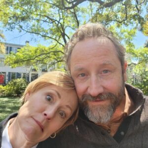 Mary Stuart Masterson Instagram - Behind the scenes photo dump from the set of ISLE OF HOPE. Come see a screening January 12th at Upstate Films Starr Cinema in Rhinebeck at 7pm. Pictured are @rosedianeladd @jessicalynnwallace on our last day. Silly face me and my dearest Sam Robards on his last day,  Juan Hernandez, my D.P and co-pilot, Juan and his core team, costumer, raconteur and mother hen to me when I had Covid, Donnie "Hollywood", my buddy and elegant scene partner @ronald.guttman  taking a selfie with me, and me clowning around in my hotel room the day I matched my pillow...not pictured are my dear old pal @andrewtmccarthy and writer/director @damianromay ... #samrobards #setlife #savannahgeorgia #kimptonhotels #hotelbathrobes #hardwork #mothersanddaughters #oscarmartinez #mygoodmother #amenesia #secondchances