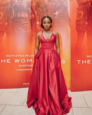 Masali Baduza Instagram - The @womankingmovie South African Premiere 🇿🇦 
I’m at a loss for words for how proud and grateful I am to have my first premiere at home be about this important story. 
To all the young black girls, especially those who see themselves in Fumbe - I want you to know you are worthy of everything your heart desires. Luv u loads ke sisi 🫶🏾 
Photography: @_rtcstudios 
Makeup & Hair: @enhance_yolook 
Jewellery: @baduza & @stridsters & @celine.r.beck 🫶🏾
Dress: @eufrasia_1 

YOU CAN WATCH THE WOMAN KING TODAY SOUTH AFRICAAAA 🍾
(also worth mentioning my red dress had pockets and honestly nothing else matters 💃🏾)