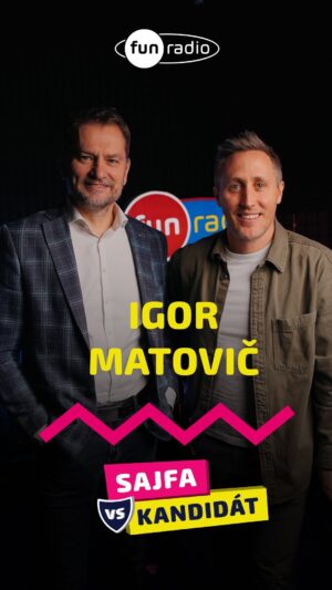 Matej Cifra Instagram - SAJFA vs. KANDIDÁT pokračuje.

Na rozhovor boli pozvaní traja kandidáti, ktorí v generálke volieb na funradio.sk skončili v hlasovaní na prvých troch miestach. Keďže Peter Pellegrini, ktorý skončil druhý, účasť odmietol, pozvanie dostal štvrtý v poradí - Igor Matovič. 

Celý rozhovor s Igorom Matovičom a @sajfa si pozrieš na našom YouTube. Link je v BIO. Rozhovory s vybranými prezidentskými kandidátmi si môžeš vypočuť 18. – 20. marca po 15:00 v špeciálnej rubrike popoludňajšej Sajfa šou.

#jasomfunradio #funradio #igormatovic #sajfavskandidat