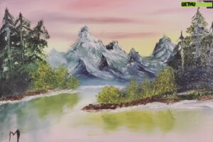 Mathias Coppens Instagram - Van mijn liefste zoon ter wereld @marcel_coppens een basispakket gekregen van @bobross_thejoyofpainting ❤️ zie hier het resultaat 😂😂😂