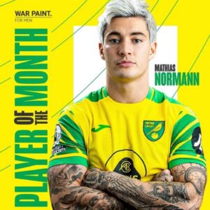 Mathias Normann Instagram - Good away performance by the team today, we keep working🔰💪🏽 
And special thanks to the fans for voting on me for the POTM, gives me motivation to work harder🙏🏽🔰