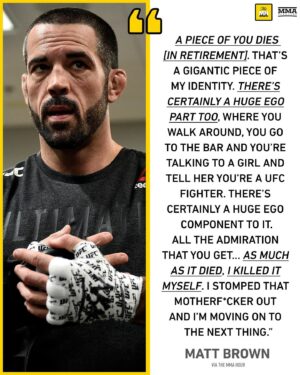 Matt Brown Instagram - Matt Brown feels a piece of him died, but he killed it himself. #TheMMAHour