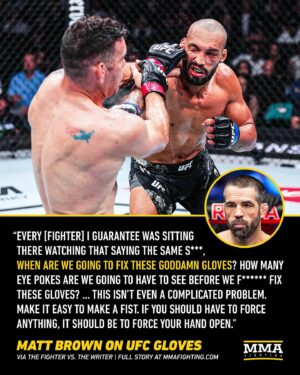 Matt Brown Instagram - “When are we going to fix these goddamn gloves?”