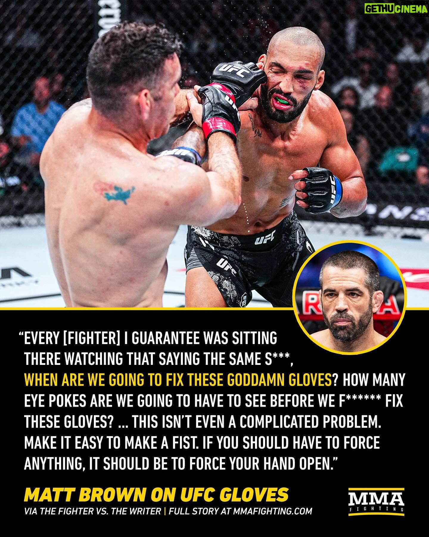 Matt Brown - 5.5K Likes - “When are we going to fix these goddamn gloves?”