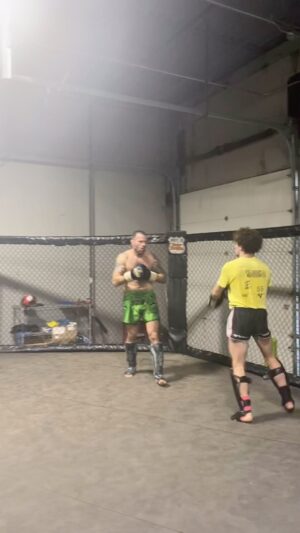 Matt Brown Instagram - Building that next generation teaching these kids how to spar without hurting each other. @themakouradam is a future stud! Fun times! Working on doing a course on sparring also, how to spar, etiquette in sparring, etc. I’m testing out the methods in the gym it seems to be working! Also in the video my son @connor_brown2928 and this is the fattest I’ve ever been don’t hate lol