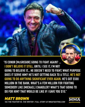 Matt Brown Instagram - Matt Brown isn’t buying Conor McGregor’s comeback talk 😬