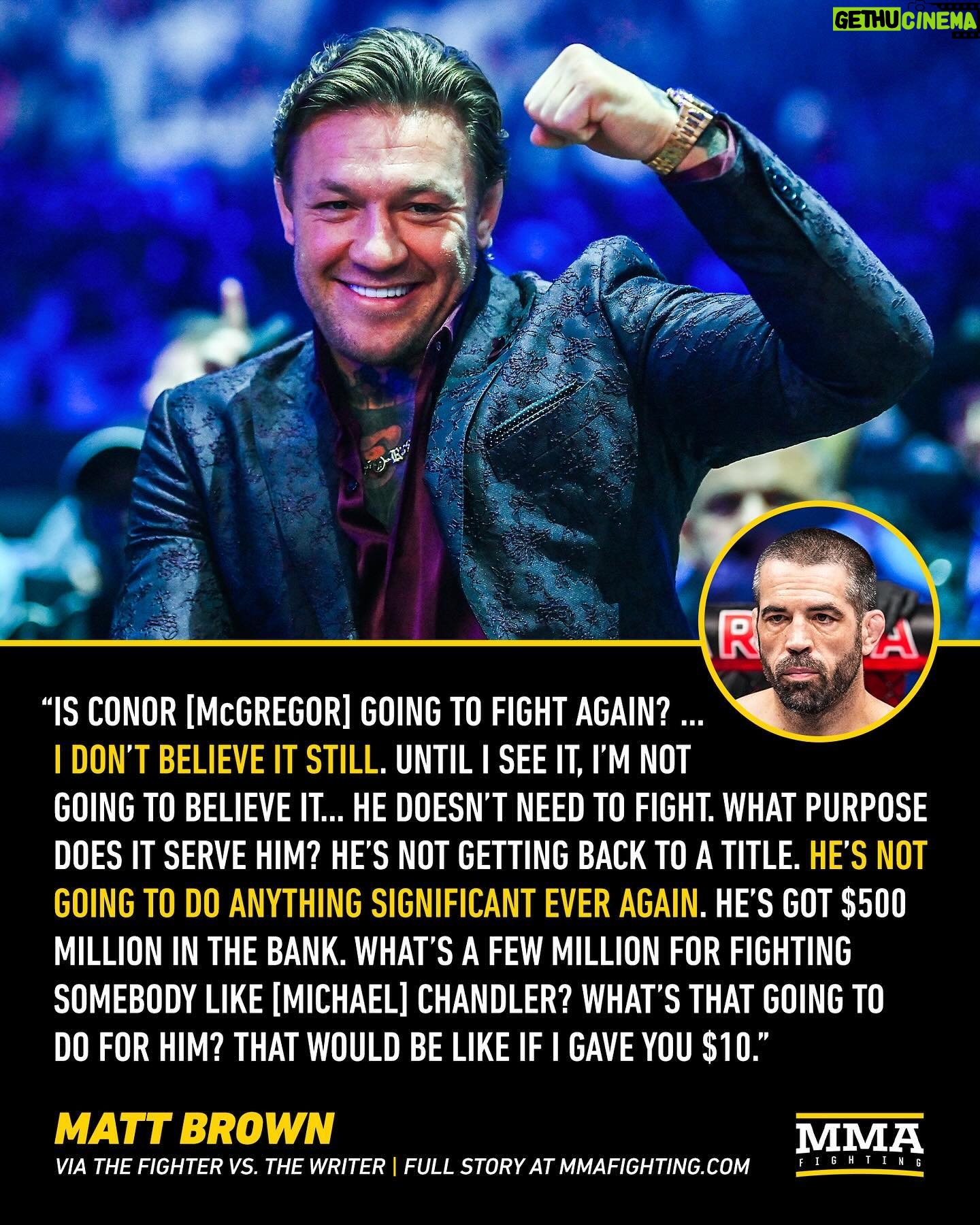 Matt Brown - 3.8K Likes - Matt Brown isn’t buying Conor McGregor’s comeback talk 😬