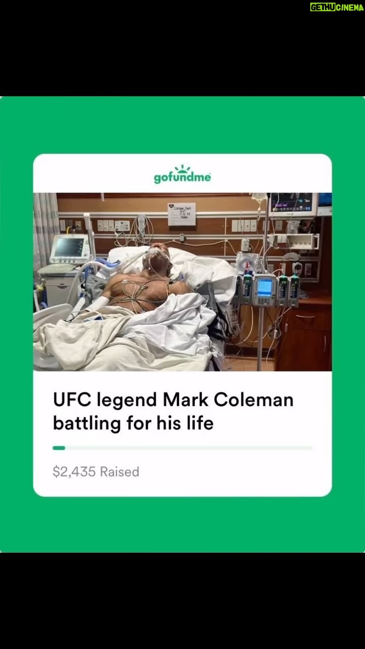 Matt Brown - 2.9K Likes - From what little I hear @markcolemanufc is improving and stable. Only immediate family is allowed in hospita with him so I’m not there. I’ll post link to gofundme in bio. If I hear any updates I’ll let you guys know but I’m confident he’ll get through this