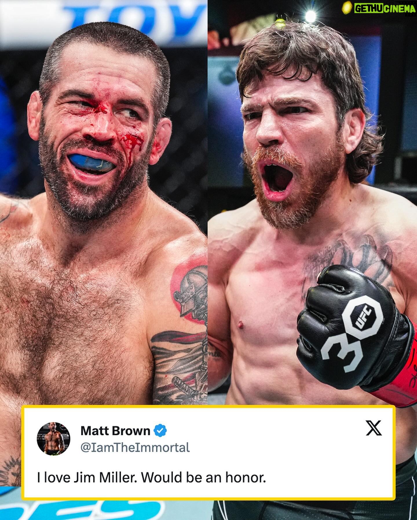 Matt Brown - 14.1K Likes - Matt Brown responds to Jim Miller’s callout 🤝 #UFCVegas84