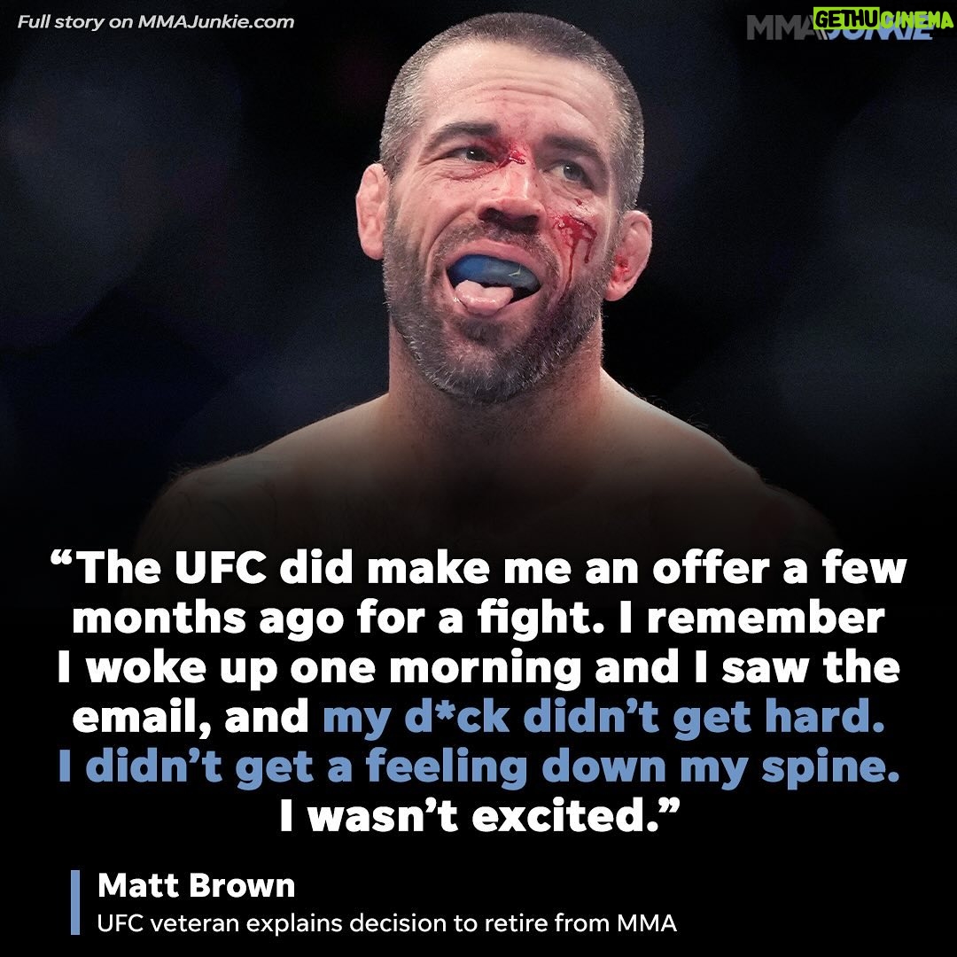 Matt Brown - 18.9K Likes - Matt Brown recalls a key moment of clarity leading to his MMA retirement decision 😅 (via @thegoze, @mmajunkiegeorge)
🔗 FULL INTERVIEW IN BIO
