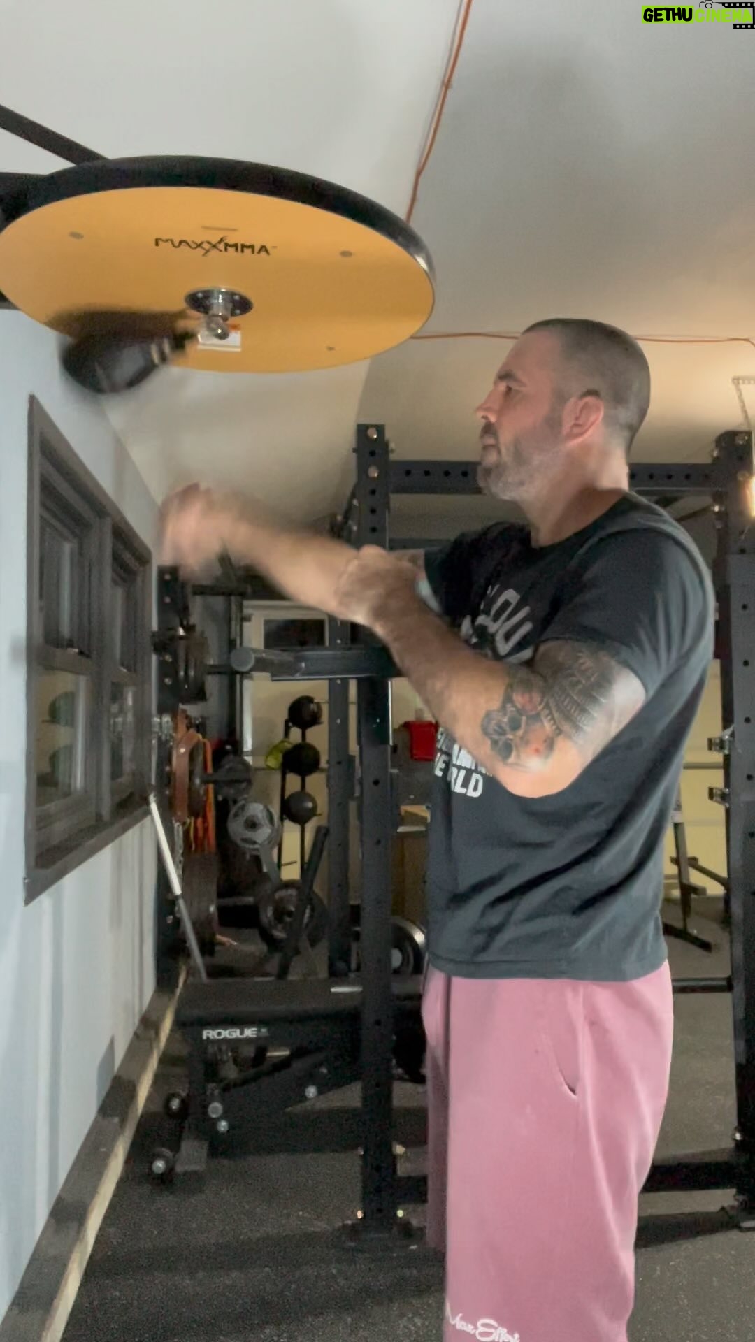 Matt Brown - 1.3K Likes - Not a crazy hard day today but did a few exercises I do regularly to build ko power. I’ve been working on rebuilding my garage gym and it’s looking pretty solid now… anyway this was the workout: warmup-3x5 rounds speed bag…. Rotations with @kynett_usa flywheel trainer (this one is amazing more videos coming soon)…. Homemade earthquake bar presses 4x25…. Kettlebell cleans 5x15 my form sucks haven’t done these in a while…. Isometric abs with punches 1 min hold 5 times…. Then 30 min in @redwoodoutdoorsco sauna at 170-180. @lambofgod rules too.