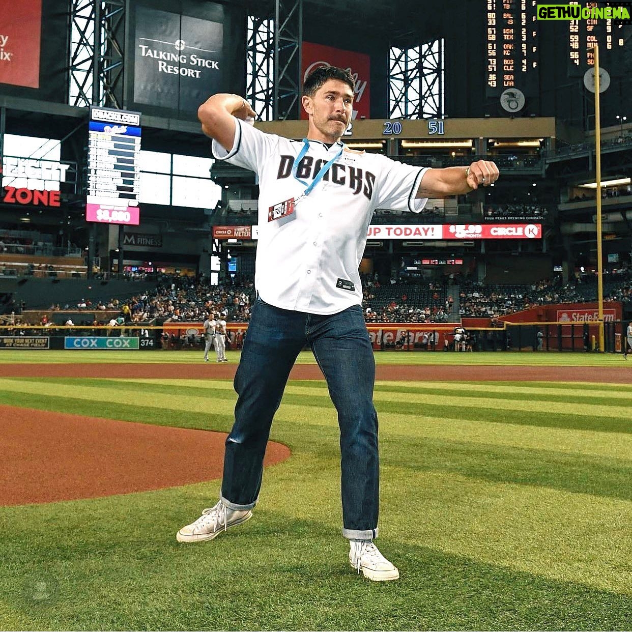 Matt Dallas - 9.9K Likes - Last night I was invited to throw the opening pitch at the Arizona Diamondbacks game for #pride night. Such an honor for my hometown team to have me. It was so inspiring to look up at the thousands of fans wearing their pride so visibly. And having my family all there with me made the night that much more magical. Huge thanks to @dbacks Happy pride y’all 🌈💗🏳️⚧️