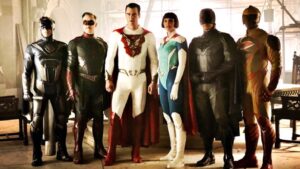 Matt Lanter Instagram - The Original 6. 

Blue Bolt⚡️Brainwave⚡️Utopian⚡️ Lady Liberty⚡️Skyfox🦹🏼‍♂️⚡️The Flare⚡️

#jupiterslegacy #skyfox #netflix #superhero #superheroes