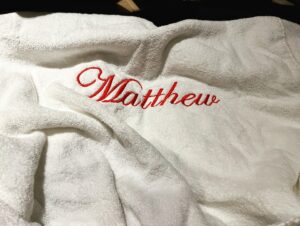 Matt Lucas Instagram - Thank you so much to @connorbu4cher (or @cbespoke1 on TikTok) for my goodies! An Arsenal towel and a bespoke bathrobe. And my full name on it, too! I haven't been called my full name since I was a naughty child. 'Matthew, come here this instant!' Much love to everyone at cbespoke.co.uk