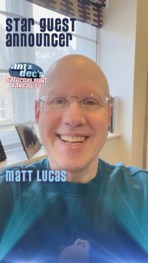 Matt Lucas Instagram - He’s about to live his #SaturdayNightTakeaway fantasy 😝 This week’s Star Guest Announcer is… Matt Lucas!
