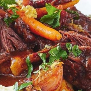 Matt Preston Instagram - Reworking of a classic beef stew that’s been in my family since 1765 and was originally cooked over a fire... My 18th Century beef a la mode recipe can be made equally deliciously at home in a slow cooker. Link to recipe on @taste_team in my bio 👆🏻