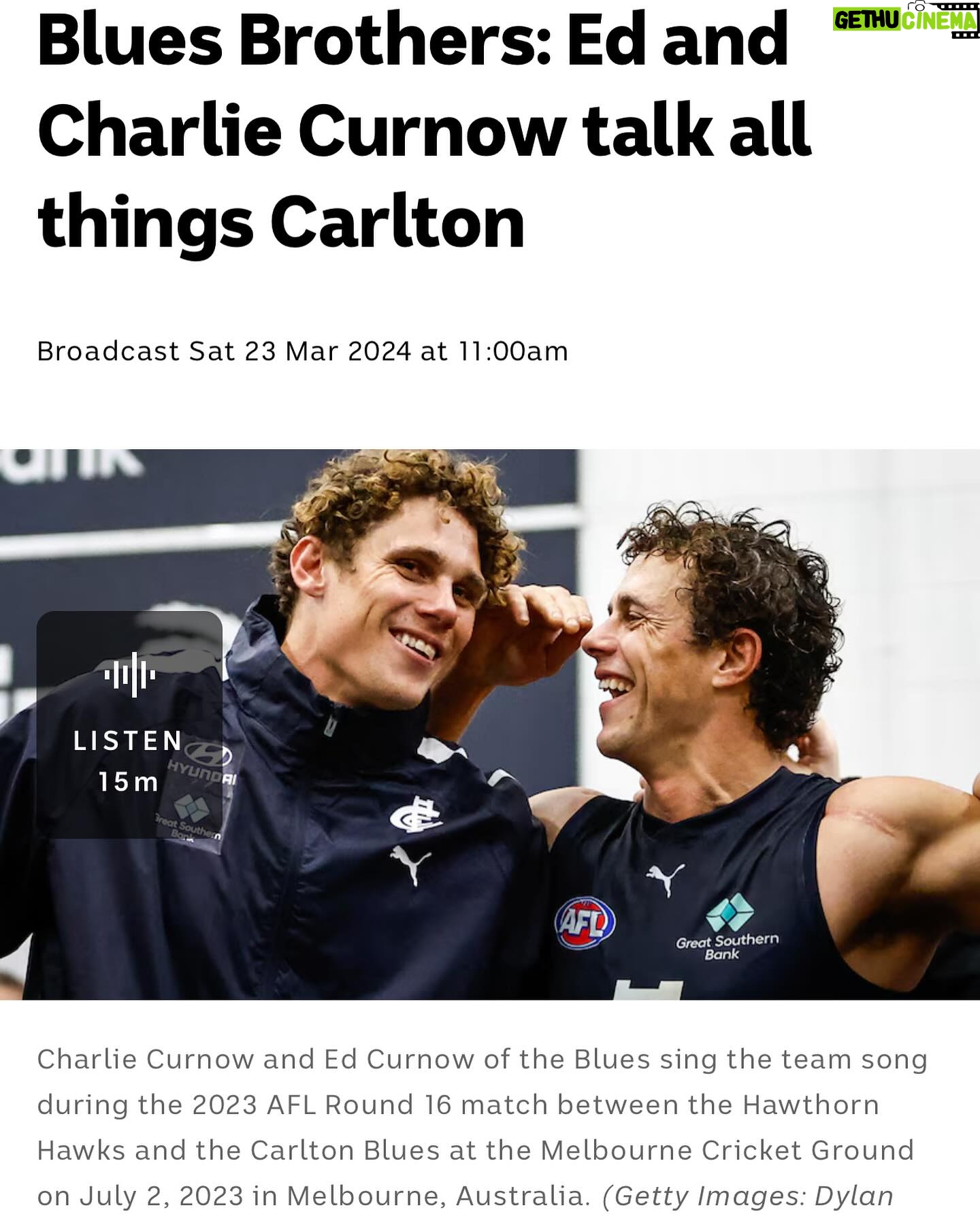 Matt Preston - 1.5K Likes - Growing up, the Curnow brothers couldn’t imagine what it would be like to play @afl football together, as they kicked the ball around their Bellarine family property. In 2016 that all changed as Ed and Charlie ran out for the first time in @carlton_fc colours.
Fast forward 8 years and they’re now the only two Carlton brothers to have played 100 games each.
With Ed admitting “he can’t kick over a jam tin” while “Charlie is winning Colemans for fun”, sit back and enjoy, as they take us deep behind the four walls of Princes Park; even taking us to the scene of ‘that’ Carlton mid-season trip. Listen to our interview on @abcinmelbourne via the link in my bio👆🏻
@charliecurnow @dam_water_ @catherinemurphysport