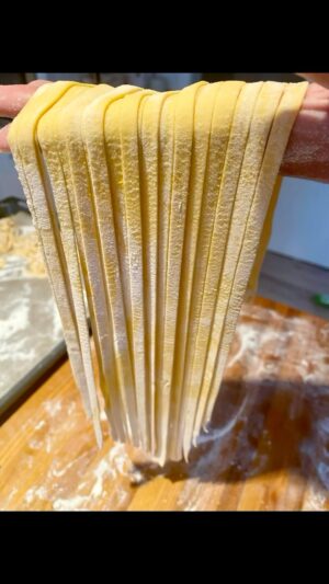 Matt Preston Instagram - A rather different carbonara - fresh pasta and sauce made from roast pumpkin and that is cured Australian wild boar ham in the pan from Mr @ray_borda in South Australia.  Would you eat wild boar?