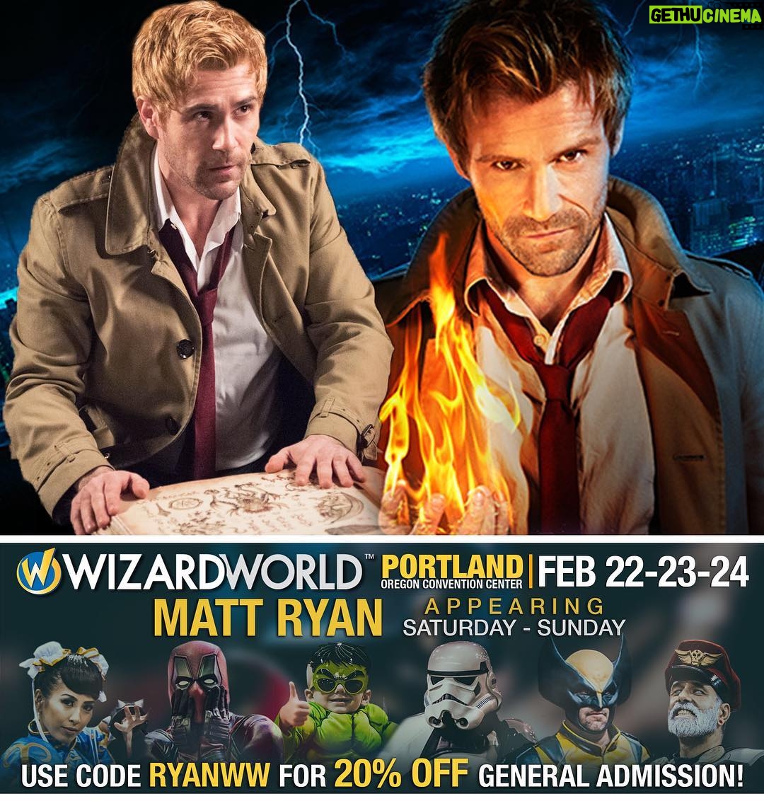 Matt Ryan - 15.3K Likes - See you soon @wizardworld #wizardworldportland #constantine #legendsoftomorrow