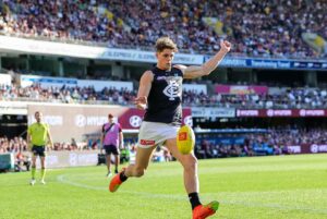 Matthew Adams Instagram - Dedicated to @charliecurnow after kicking a 10  goals over the weekend!

I felt like I was kicking after the siren from 50m out. I’m sure Max “Felt” it was a Goal also. Haha.
#afl #aew #carltonfc @carlton_fc @afl
