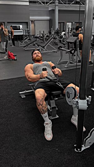 Matthew Adams Instagram - “Godhates” Arm day! 😂