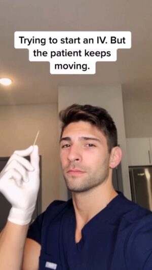 Matthew Andrews Instagram - DON’T MOVE! Yes it is a toothpick. Tag someone who can relate! 
.
.
.
.
.
.
#reels #wearfigs #thisweekoninstagram #nurse #humor #yourstomake #creator