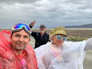 Matthew Bellamy Instagram - Biked out of Burning man to Gerlach, 5 miles through boggy wet desert and 12 miles on mountain roads, epic journey!