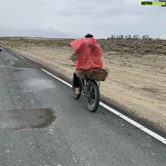 Matthew Bellamy - 67.9K Likes - Biked out of Burning man to Gerlach, 5 miles through boggy wet desert and 12 miles on mountain roads, epic journey!