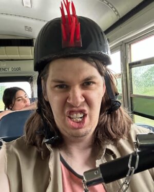 Matthew Cardarople Instagram - I took some selfies in character as Ansel in @rezdogsfx during B-roll shots of us driving in the bus here are some of those 🤪 with @deveryjacobs and @paulinaalexisofficial 🤣😂