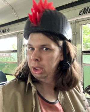 Matthew Cardarople Instagram - I took some selfies in character as Ansel in @rezdogsfx during B-roll shots of us driving in the bus here are some of those 🤪 with @deveryjacobs and @paulinaalexisofficial 🤣😂