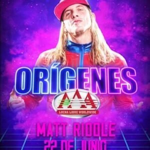 Matthew Frederick Riddle Instagram - @riddlebro estará presente en el GRAN REGRESO de la gira#OrigenesAAA al Gimnasio Olímpico Juan de la Barrera el próximo 22 de Junio. 🤯

Boletos disponibles en @boletomovilmx.