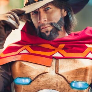 Matthew Mercer Instagram - “You seem familiar... ain’t I killed you before?” Got some of my McCree photos back, and I’m PRETTY damn happy with how they turned out!

Costume made by the amazing @somersetsews & @thedangerousladies, and a little myself.

Photos by @martinwongphoto (Thank you, @jessicanigri for being my sherpa on the day!)