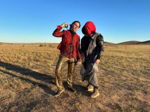 Matthew Mercer Instagram - Sometimes you gotta wander the desert with cosmic travelers. 

What a wild weekend with weird and memorable moments. 

All the love to @starcadian for being a brilliant creator of mind-rocketing music that ever stokes our imaginations.

Endless adoration to @bootiemashup for being a home of joy and non-stop dancing for many of us over the years.

Unending screaming in the face of @mikediva for melting our respective faces… and a copy of Neuromancer.

For all the wonderful folks who endured my chaos.

And for @neotropolisevent for hosting a wild dreamscape.