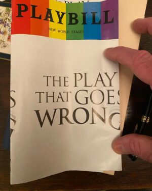 Matthew Modine Instagram - Okay. This play. This entire production - top to bottom. This cast. The house was packed. Standing ovation at the curtain. How these actors are doing this eight shows a week - insane! So funny. Brilliant. Lord knows we need funny right now and #theplaythatgoeswrong delivers! #killinit #slapstick #physicalcomedy #theplaythatgoeswrongonbroadway #kudos thank you for a wonderful matinee!! ❤️🍀✌🏽👍🏽#newworldstages #nyc