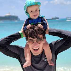 Matthew Patrick Instagram - The piggyback has quickly become Ollie's favorite mode of transportation.

I've evolved from "Daddy" to "Pack Mule." #newdad #vacation #babyboy #cruise