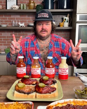 Matty Matheson Instagram - WEVE BEEN WORKING ON BBQ SAUCES FOR A WHILE NOW AND THEY ARE FINALLY HITTING SOME STORES IN ONTARIO and MONTREAL WHICH IS PRETTY AMAZING!!!! THANK YOU TO EVERYONE IN BELIEVING IN WHAT WE DO OVER HERE! NOW YOU CAN MAKE SOME BBQ CHICKEN LEGS OR SOME RIBS OR SOME SQUEAKY SLAMMIN SALMON @mathesonfoodcompany WERE IN @longosmarkets @officialfarmboy @indigo @cheese_boutique @russellsbutcher AND a lot more independent shops in ontario and Montreal! This is so cool! THANK YOU!