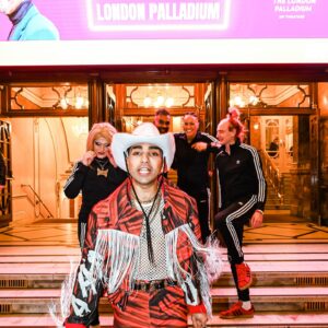 Mawaan Rizwan Instagram - Thank you Palladium that was insane 🤯🤘🏽 

Wearing @multiplexbydigbyjackson 
Photos by the amazing @zenhofer
Shoutout living legend #LennyHenry. Next stop #ComicRelief live show!