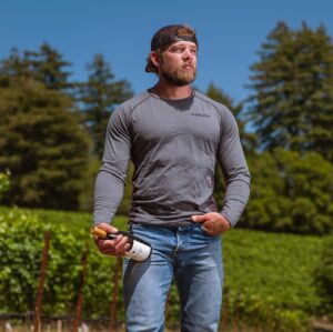 Max Thieriot Instagram - Can’t wait to try the Pinot noir that comes from our Thieriot-Bodega vineyard !❤️🍇 Good news is we have some other stunning wines in the @senseswines fall release this Tuesday!!! 🍷 cheers y’all! 📸 @jakwonderly #senseswines #pinotnoir #chardonnay #sonomacoast #russianrivervalley #sonomacounty #wine #winelover #winecountry