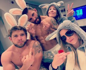 Max Thieriot Instagram - When the kids are away the bunnies will play!!! 🐰😜😘 #easterbunny #sorrywerefun #hidingeggslikepros #theyhateuscausetheyaintus @chadmendes