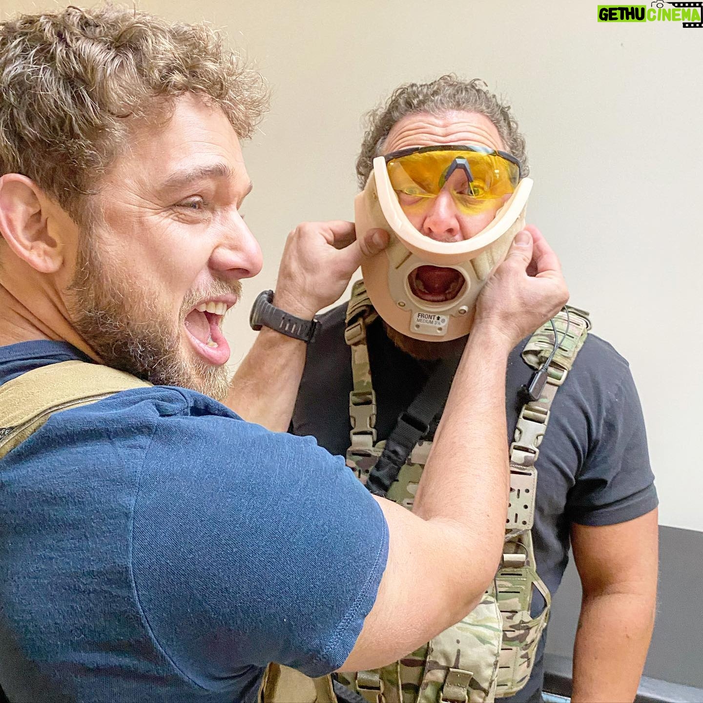 Max Thieriot - 20.4K Likes - Gonna b a wild ride tonight for the @sealteamcbs season 4 finale! @ajbuckley is extra prepared and wearing his neck brace in case things get too crazy! #slay #50shadesofclay #sorrywerefun #sonnyandclay #igotyoubabe #seasonfinale #sealteam